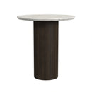 Sylvie Round End Table with White Faux Marble Top and Base