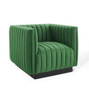 Conjure Channel Tufted Performance Velvet Accent Armchair