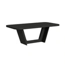 Ridgemont Standard Height Dining Set in Black with Grain-Table and Four Grey Fabric Chairs