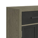 Jemma Buffet and Hutch with Light in Grey and Dark Espresso