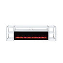 Midway 80"" TV Console with Firelight in White