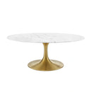 Lippa 42" Oval-Shaped Artifical Artificial Marble Coffee Table