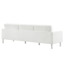 Loft Tufted Upholstered Faux Leather Sofa