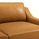Harness 83.5" Stainless Steel Base Leather Sofa