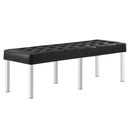 Loft Tufted Large Upholstered Faux Leather Bench