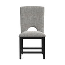Oregon Side Chair with Grey Fabric in Black (2 Per Carton)