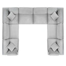 Commix Down Filled Overstuffed Performance Velvet 8-Piece Sectional Sofa