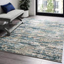 Tribute Eisley Rustic Distressed Transitional Diamond Lattice 5x8 Area Rug