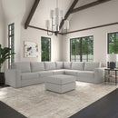 Flex 6-Seat Sectional with Wide Arm and Ottoman - Michael's Discount Furniture