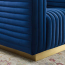 Charisma Channel Tufted Performance Velvet Accent Armchair