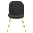 Scoop Gold Stainless Steel Leg Performance Velvet Dining Chair