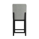 Portland Square Back Barstool with Grey Fabric in Black (2 Per Carton)