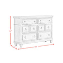 Whit-Ash Bedroom Set with 2 Nightstands in Light Grey