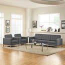Loft 3 Piece Upholstered Fabric Sofa and Armchair Set