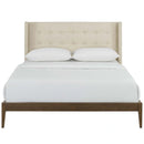 Hadley Queen Wingback Upholstered Polyester Fabric Platform Bed