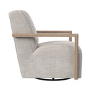Blaze Swivel Chair in Laurence Cream with Natural Arm