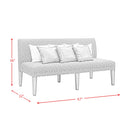 Gramercy Dining Three Seat Sofa w/Seven Pillows