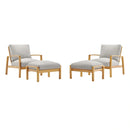 Orlean 4 Piece Outdoor Patio Eucalyptus Wood Set