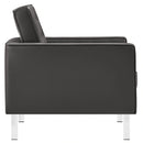Loft Tufted Upholstered Faux Leather Armchair