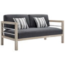 Wiscasset Outdoor Patio Acacia Wood Loveseat and Armchair Set
