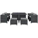 Summon 9 Piece Outdoor Patio Sunbrella� Dining Set