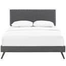 Macie Full Fabric Platform Bed with Round Splayed Legs