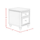Avril Chairside Table with Power/USB in Silver