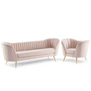 Opportunity Performance Velvet Sofa and Armchair Set
