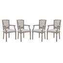 Penchant Dining Armchair Upholstered Fabric Set of 4