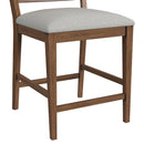 Glinda Side Chair with Light Grey Fabric in Brown (2 Per Carton)