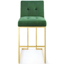 Privy Gold Stainless Steel Performance Velvet Bar Stool