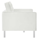 Loft Tufted Upholstered Faux Leather Sofa and Loveseat Set