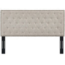 Helena Tufted Full / Queen Upholstered Linen Fabric Headboard