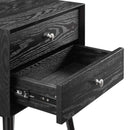 Ember Wood Nightstand With USB Ports