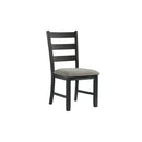 Martin Dining Side Chair with Grey Fabric - Black Finish (2 Per Carton)