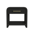 Ridgemont End Table with USB in Black with Grain