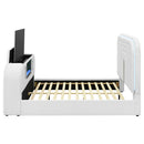 Queen Bed w/LED, TV Cabinet, Fireplace & Bluetooth