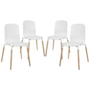 Stack Dining Chairs Wood Set of 4