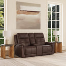 Ranger Power Reclining Loveseat with Console, Power Headrest, Lumbar, Heat & Massage - 5000009721 - Michael's Discount Furniture