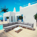 Harmony 8 Piece Outdoor Patio Aluminum Sectional Sofa Set