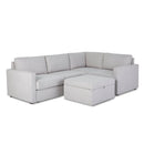 Flex 4-Seat Sectional with Standard Arm and Storage Ottoman - 5000003538