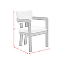 Portland Arm Chair with Snow White Fabric in Black (2 Per Carton)