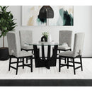 Oregon Counter Side Chair with Grey Fabric in Black (2 Per Carton)