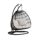 Playa Double Swing Egg Chair Complete - Dark Grey and Olefin Beige
