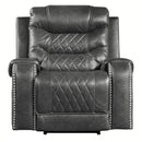 Putnam Power Reclining Chair in Gray 9405GY-1PW