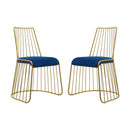 Rivulet Gold Stainless Steel Performance Velvet Dining Chair Set of 2