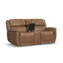 Beau Latitudes Power Reclining Loveseat with Console & Power Headrests - 5000006347 - Michael's Discount Furniture