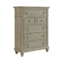 Whit-Ash Bedroom Set with 2 Nightstands in Light Grey