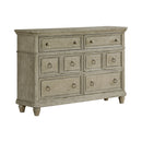 Whit-Ash Bedroom Set with 2 Nightstands in Light Grey