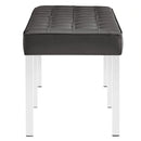 Loft Tufted Large Upholstered Faux Leather Bench